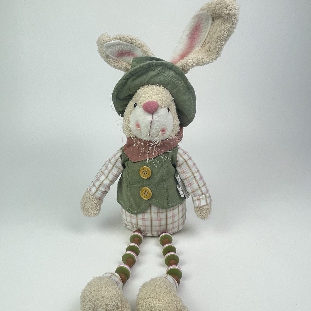 Bunny Rabbit Plush Shelf Sitter Country Cottage Farmhouse Decor Creative Plush